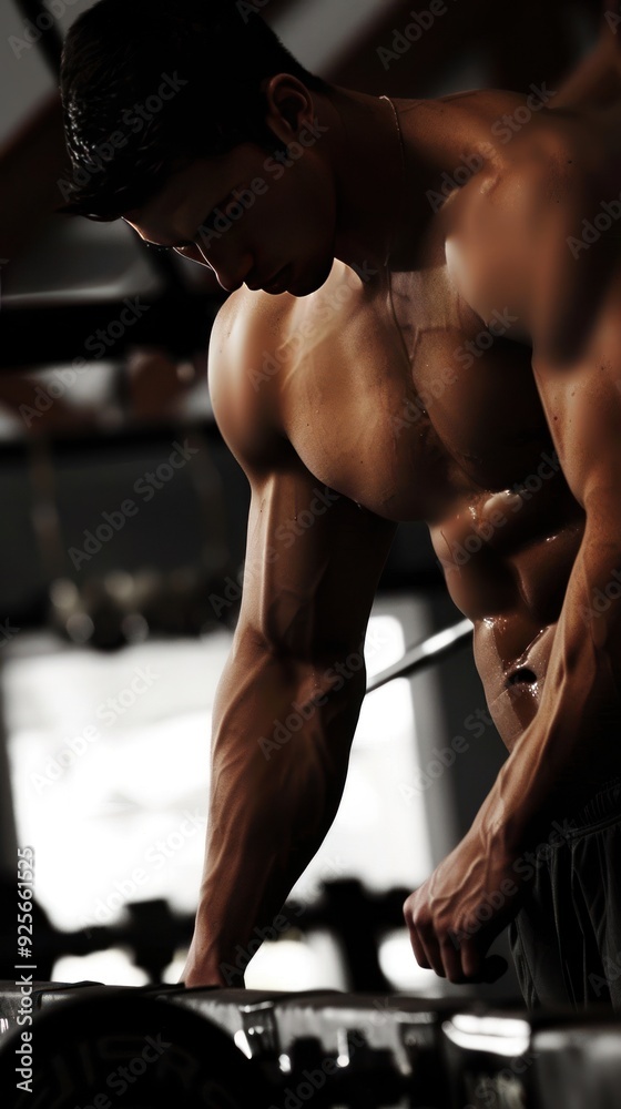 Muscular man in the gym. Muscular man in the gym.