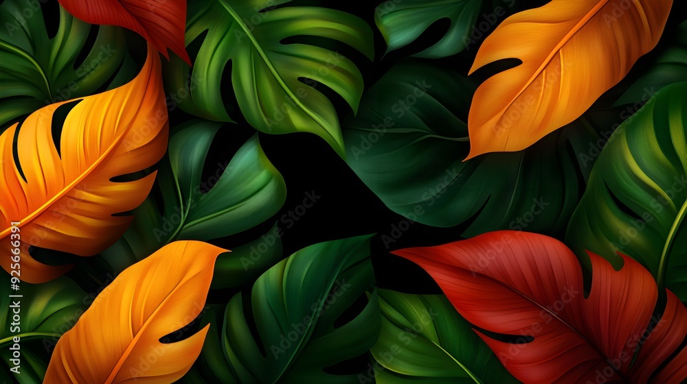 High-resolution botanical illustration with intricate leaf patterns and vivid colors, optimized for clarity and detail in different print dimensions High-resolution botanical illustration with intricate leaf patterns and vivid colors, optimized for clarity and detail in different print dimensions
