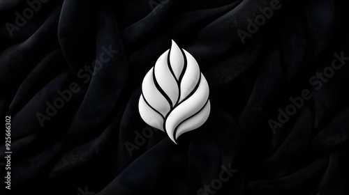 High-contrast fashion logo, bold shapes with intricate internal patterns, designed to be recognizable even in small thumbnails, monochrome theme photo