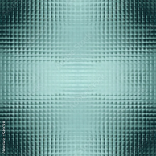 Corrugated glass texture effect. Abstract diamond frosted acrylic transparent plate. Gradient polycarbonate cosmetic background. Reeded blue green window lined pattern. Diamond 3d podium distort panel