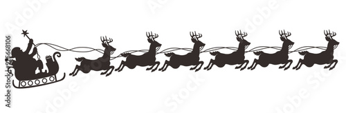 santa with sleigh and rendeer	