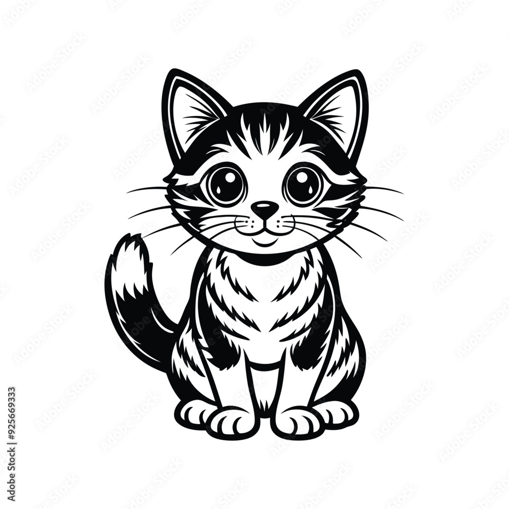 cute cat vector art with white background cute cat vector art with white background