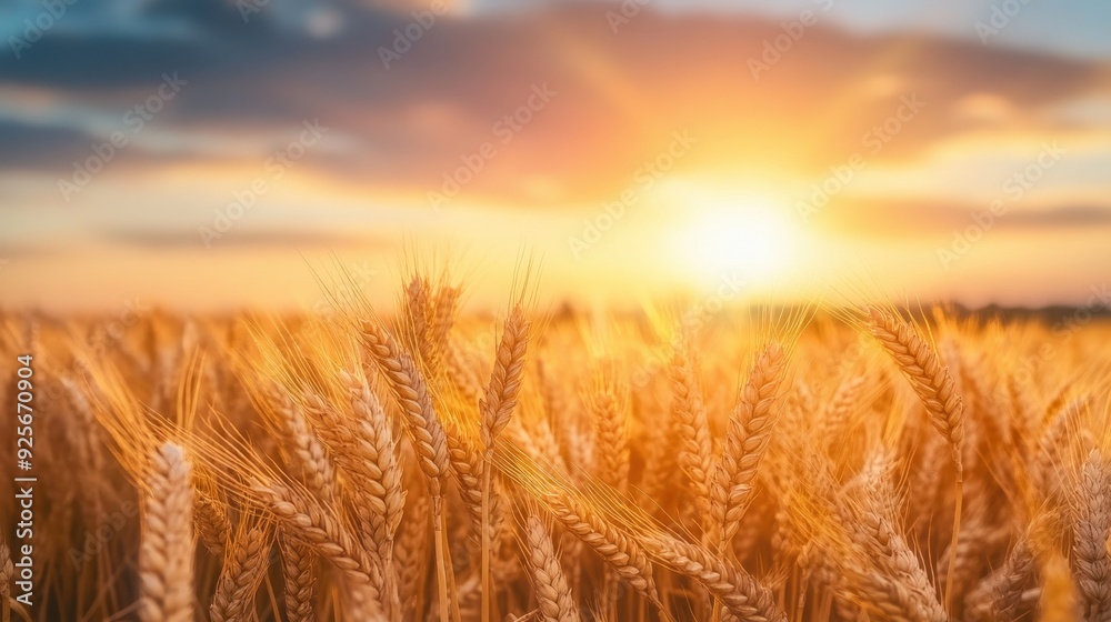 Golden Wheat Field at Sunset. Golden Wheat Field at Sunset.