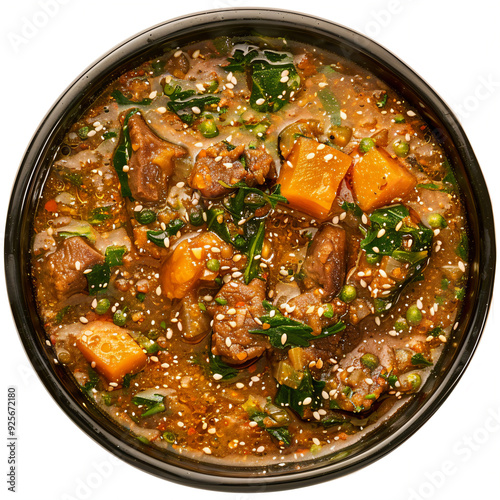 a bowl of stew with meat and vegetables photo