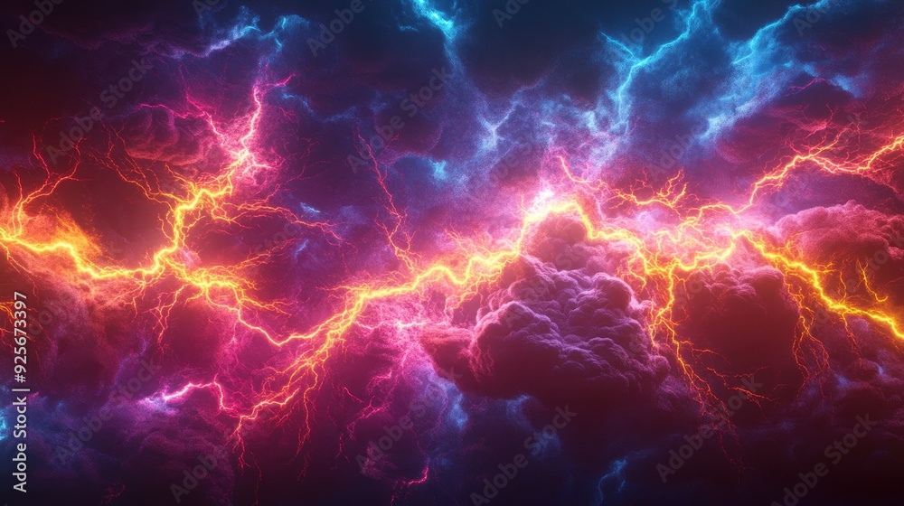 Abstract Lightning Storm Background. Abstract Lightning Storm Background.
