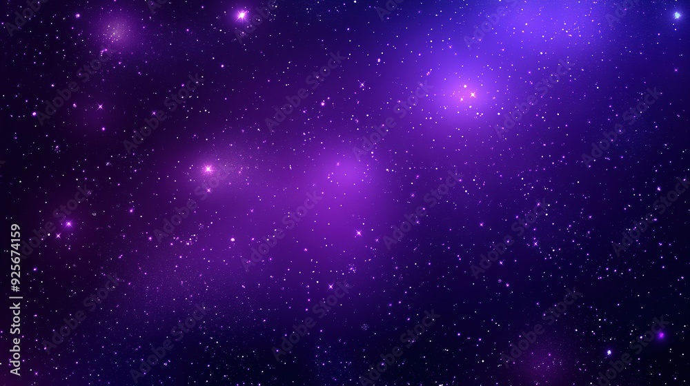 Starry Violet Night Sky, Galaxy Vector Illustration with Flat Design and Simple Aesthetics, Emphasizing Purple Palette and High Resolution Clarity Starry Violet Night Sky, Galaxy Vector Illustration with Flat Design and Simple Aesthetics, Emphasizing Purple Palette and High Resolution Clarity