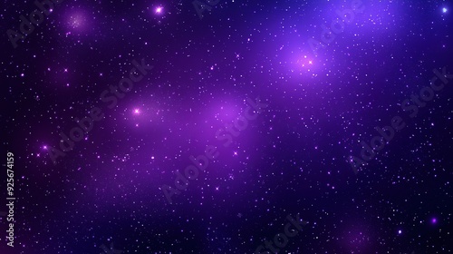 Starry Violet Night Sky, Galaxy Vector Illustration with Flat Design and Simple Aesthetics, Emphasizing Purple Palette and High Resolution Clarity