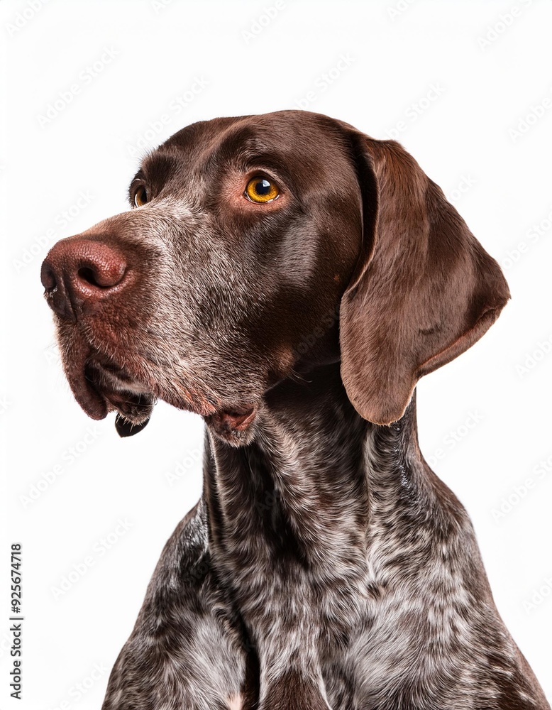 ジャーマン・ショートヘアード・ポインターのポートレート(German Shorthaired Pointer portrait on white background)
ジャーマン・ショートヘアード・ポインターのポートレート(German Shorthaired Pointer portrait on white background)