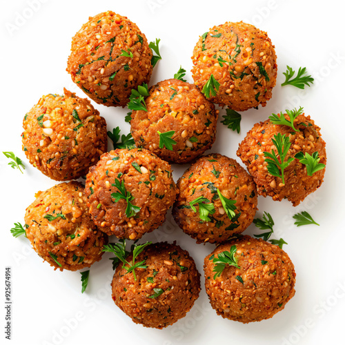 a bunch of meatballs with parsley on top