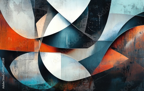 Abstract Shapes with Modern Textures and Vibrant Colors