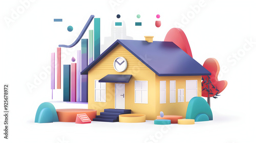 ai generated Illustration house of raising charts