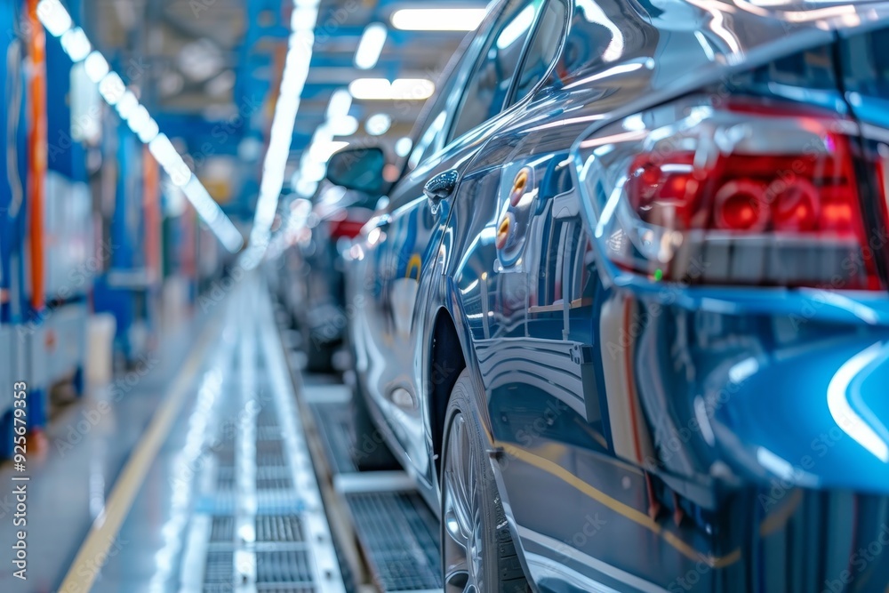 Modern automotive factory car inspection before painting on assembly line in high tech enterprise Modern automotive factory car inspection before painting on assembly line in high tech enterprise