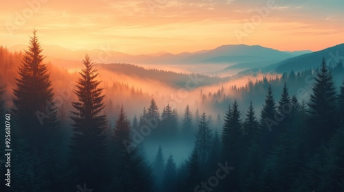 Misty Mountain Sunrise.