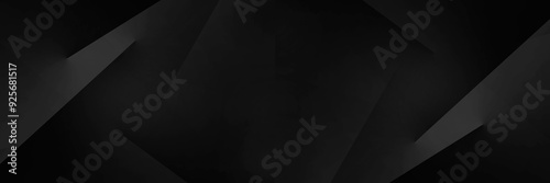 Obraz na płótnie Black white dark gray abstract modern background. Geometric shape. Line angle diagonal triangle facet 3d. Gradient. Shadow shimmer matte metallic effect. Design. Minimal. Wide banner. Panoramic. w salonie