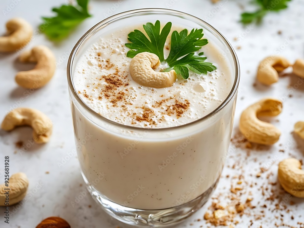 Cashew Milk Smoothie with Cinnamon and Parsley - Photo Cashew Milk Smoothie with Cinnamon and Parsley - Photo