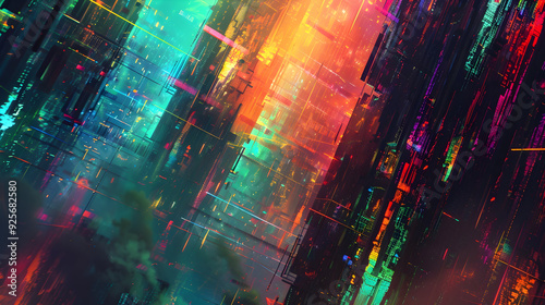 modern cyber inspired colors  future world as modern art  generative ai technology