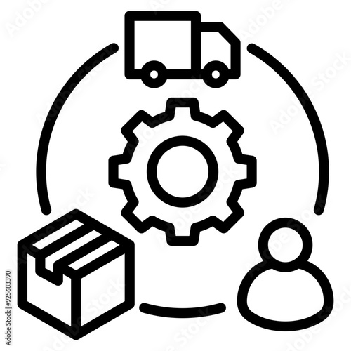 Supply Chain Icon Element For Design