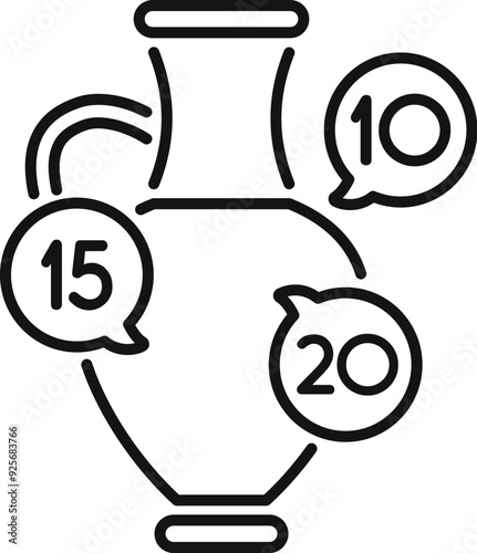 Line drawing of an ancient greek vase being sold at an auction house