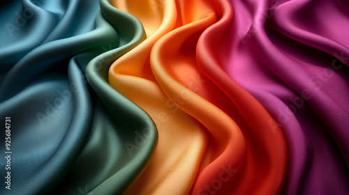 wave gradient featuring red, yellow, green, and purple hues, flowing seamlessly together. The colors symbolize diversity, harmony, and balance, creating an eye-catching and dynamic visual effect photo