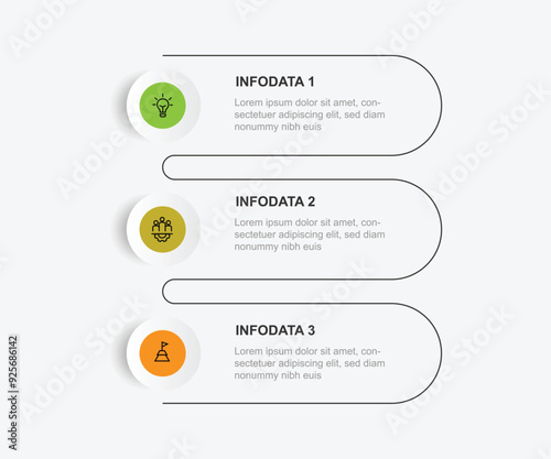 3 step infographic template vector with circle concept can be used for workflow, business information, presentation data, and web graphic design 