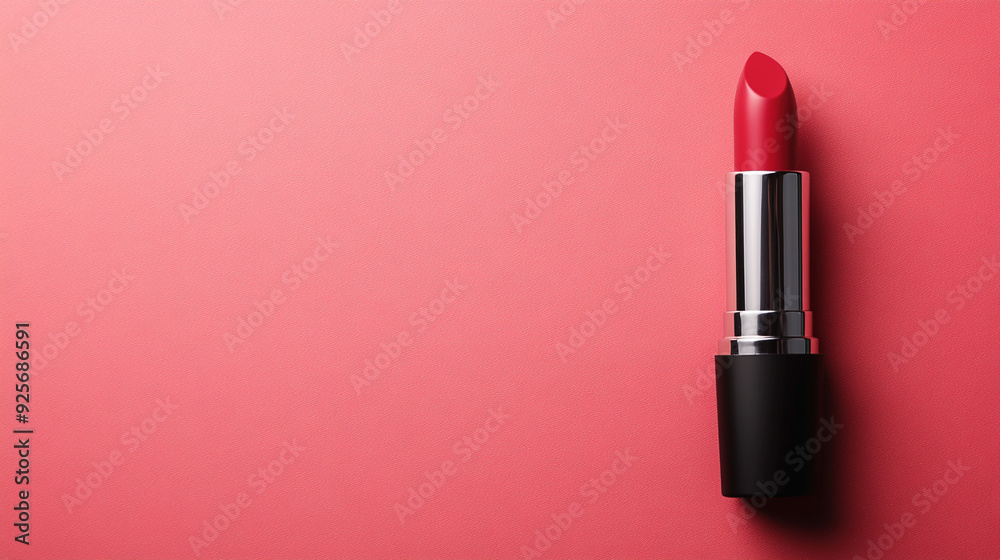 woman's hand applying red lipstick to her lips. The vivid red color symbolizes confidence, passion, and empowerment, highlighting beauty and self-expression in modern femininity
