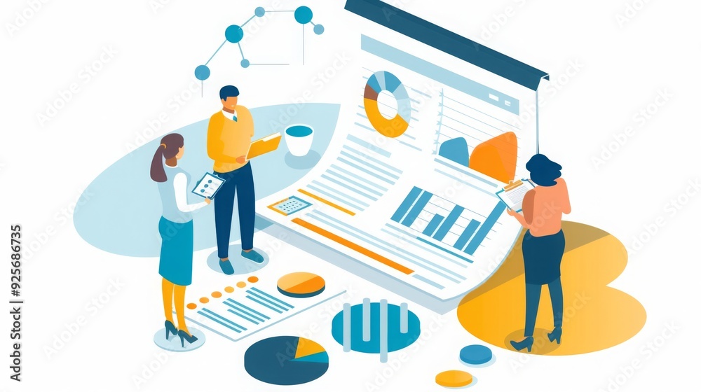 image of retirement portfolio , photo of couple and financial advisor , visual of document review image of retirement portfolio , photo of couple and financial advisor , visual of document review