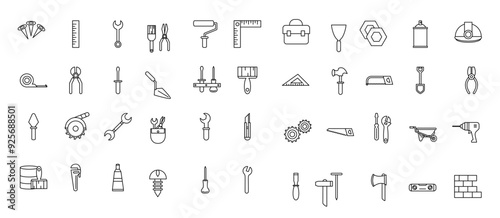 Tool repair and construction icon collection