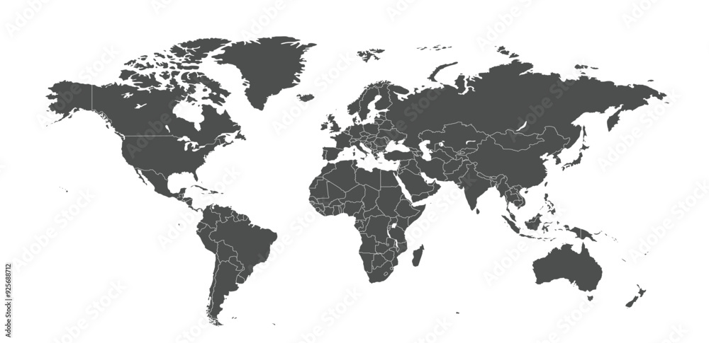 Obraz premium World map illustration with borders.