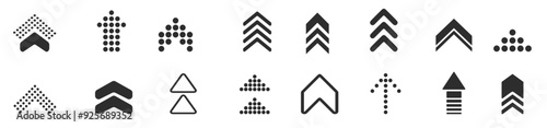 Swipe icons set. Up arrow button symbols. Scrolling, slide icon collection. Vector illustration