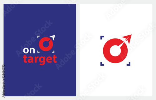 Initial Letter O Compass Target Arrow Logo Design Illustration