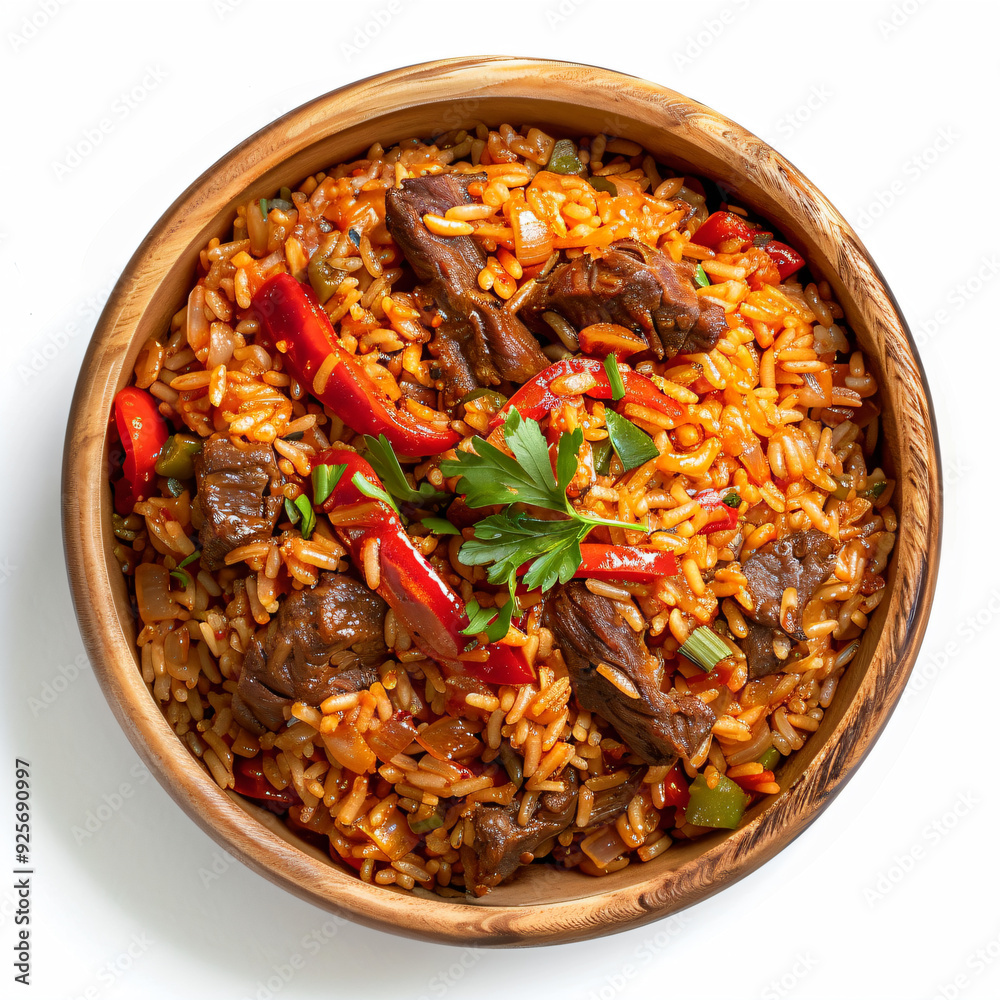 a bowl of rice with meat and vegetables a bowl of rice with meat and vegetables