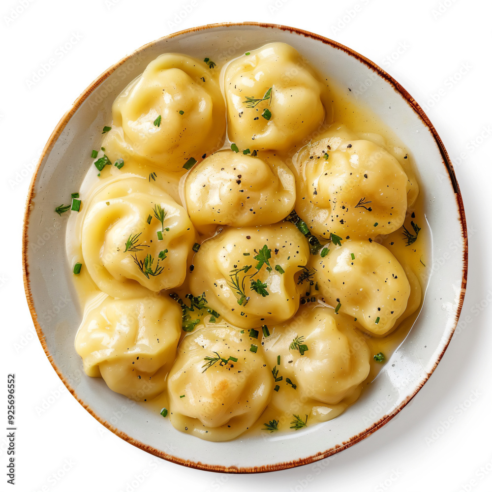 a bowl of pasta with a sauce and herbs a bowl of pasta with a sauce and herbs