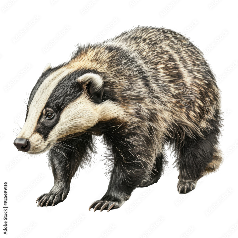 Close-up Portrait of a Badger with Sharp Claws Close-up Portrait of a Badger with Sharp Claws