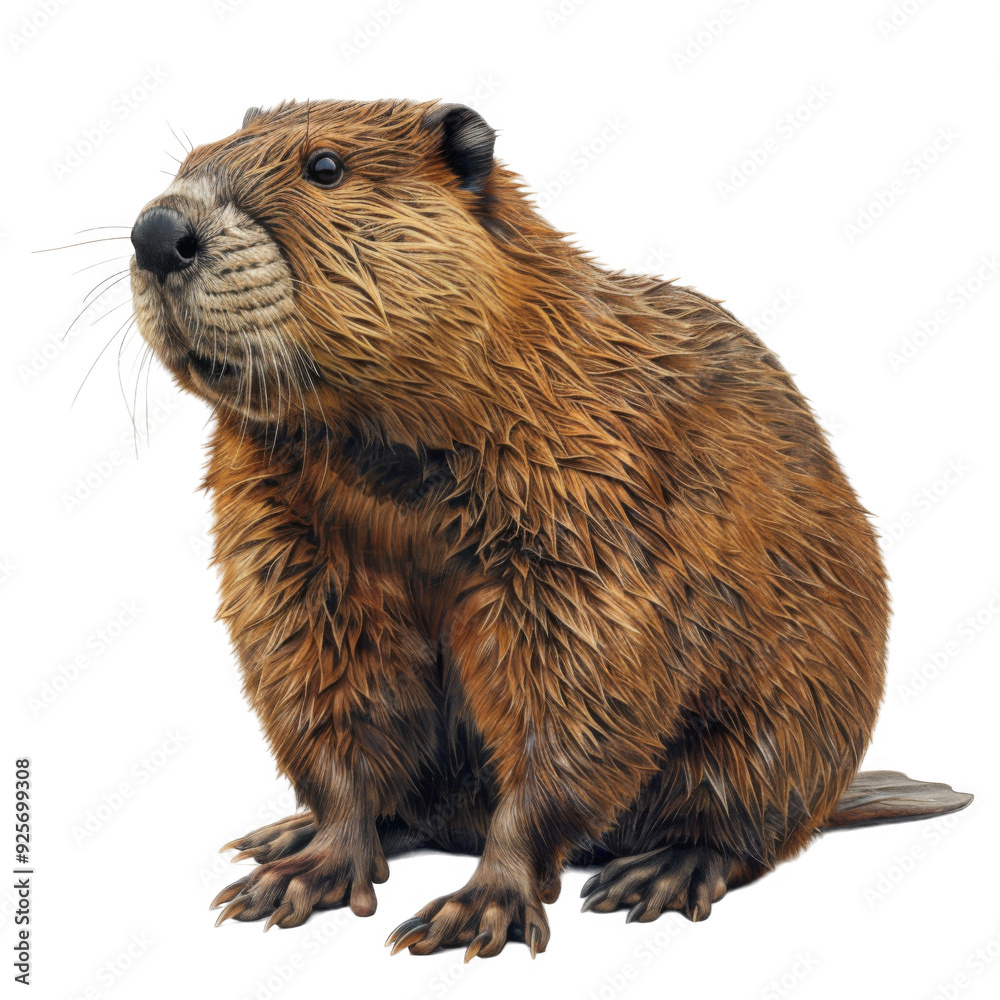 A Close-Up of a Wet Beaver with Brown Fur A Close-Up of a Wet Beaver with Brown Fur