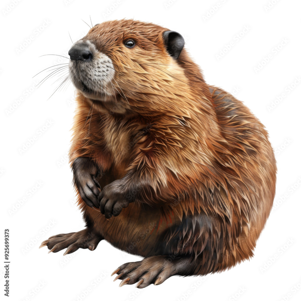 A Close-Up Portrait of a Brown Beaver A Close-Up Portrait of a Brown Beaver