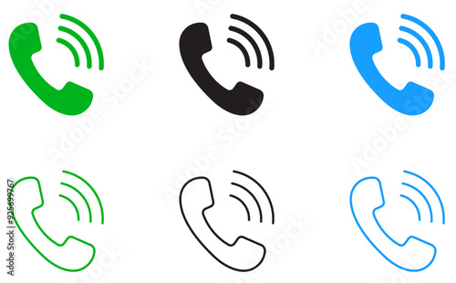 vector phone call icon set isolated on white. phone icon, call icon, phone, call, calling, calling icon, vector design.