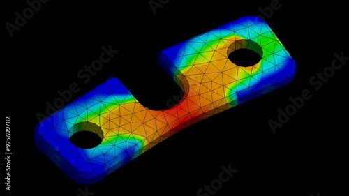 Mechanic simulation engineering - Stress and breakpoint analysis of Mechanical part under force and moment conditions photo