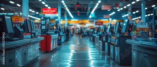 Wallpaper Mural Checkout system in a hardware store with rotating promotional ads, retail shopping, boosting sales Torontodigital.ca