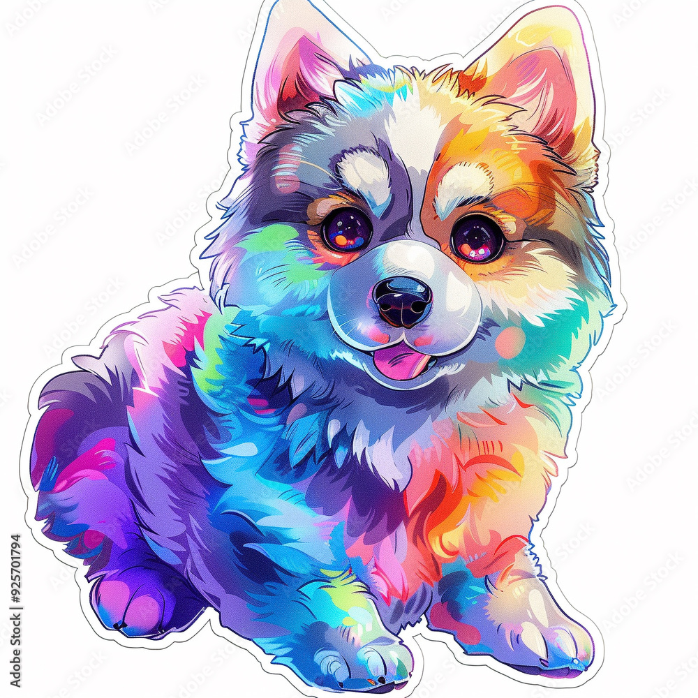 dog puppy cute colorful illustration art rainbow drawing adorable happy vibrant fluffy cartoon digital art animal dog puppy cute colorful illustration art rainbow drawing adorable happy vibrant fluffy cartoon digital art animal