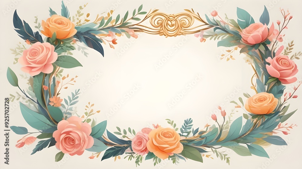 Luxury Frame and Border decorated with flowers Luxury Frame and Border decorated with flowers