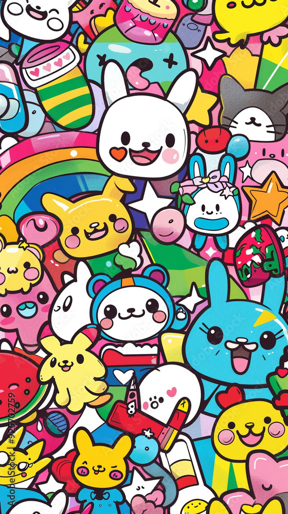 cute cartoon colorful animals characters kawaii happy fun adorable rainbow stars cute animals cartoon characters colorful design children\'s art cute illustration cute cartoon colorful animals characters kawaii happy fun adorable rainbow stars cute animals cartoon characters colorful design children\'s art cute illustration