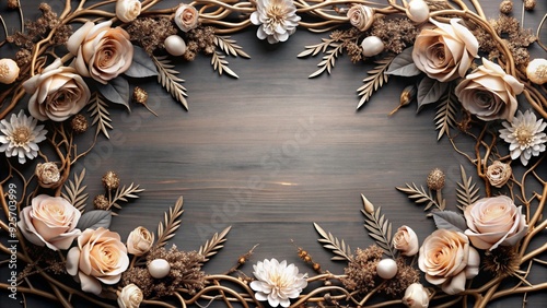 Luxury Frame and Border decorated with flowers