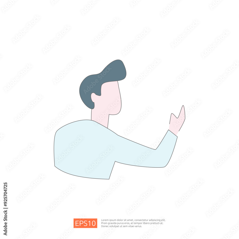 Simple line art illustration of a man waving his hand. Simple outline character of a person greeting someone. Cartoon icon of a friendly gesture. Simple line art illustration of a man waving his hand. Simple outline character of a person greeting someone. Cartoon icon of a friendly gesture.