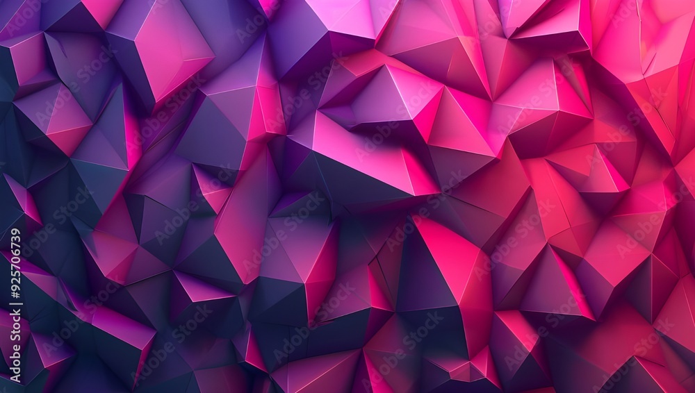 Obraz premium A background with dark pink and purple low poly shapes.