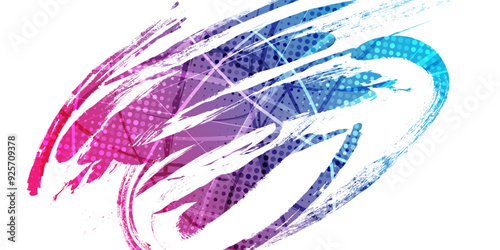Abstract Background with Red and Blue Gradient Brush Texture and Halftone Effect. Grunge Sport Background, for Event Banner or Poster Design