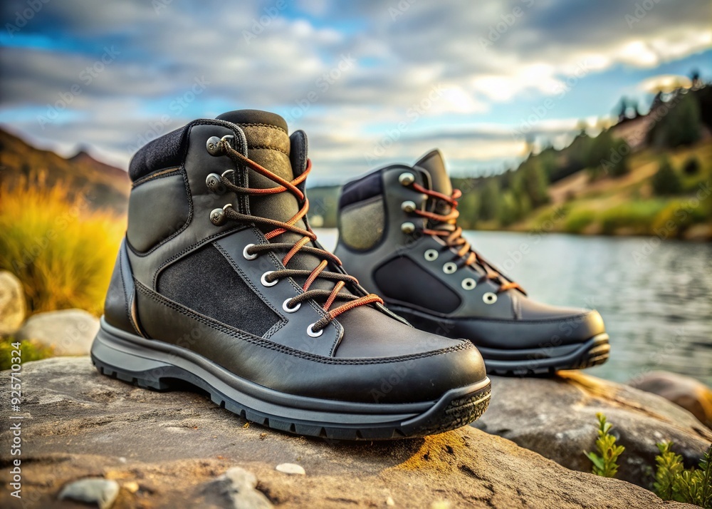 ObsidianOdor Outdoor Boots: black adventure-ready shoes with odor-control ObsidianOdor Outdoor Boots: black adventure-ready shoes with odor-control