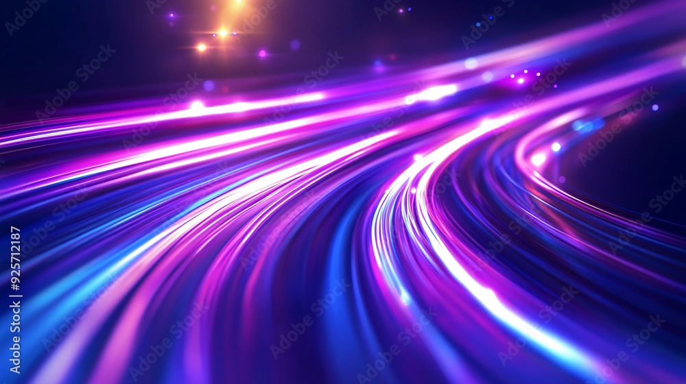 Abstract Purple light trail on blue background Abstract Purple light trail on blue background