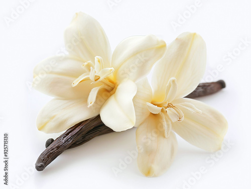 Wallpaper Mural Aromatic vanilla flower on white background Torontodigital.ca