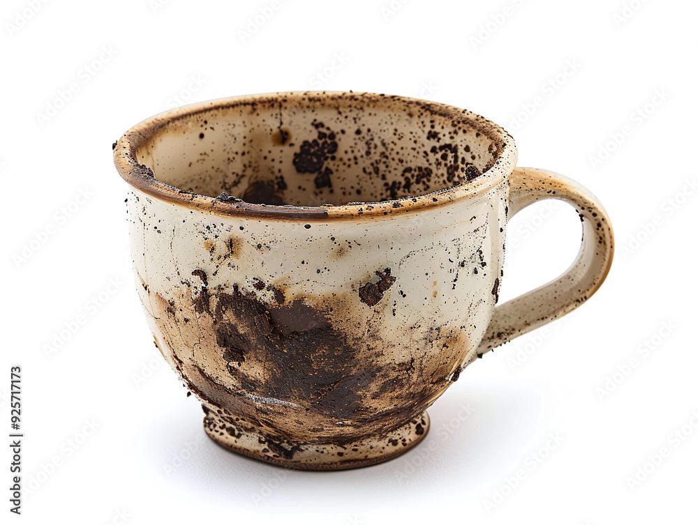 dirty cup isolated on white background dirty cup isolated on white background