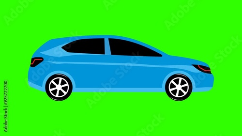 green screen vehicle cartoon with alpha channel